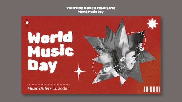 Free PSD world music day youtube cover template