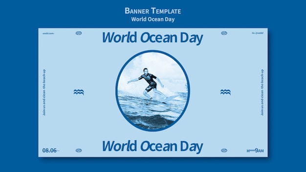 Free PSD world ocean day banner template