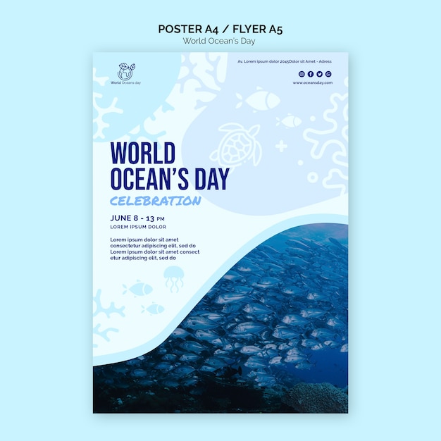 World ocean's day template poster