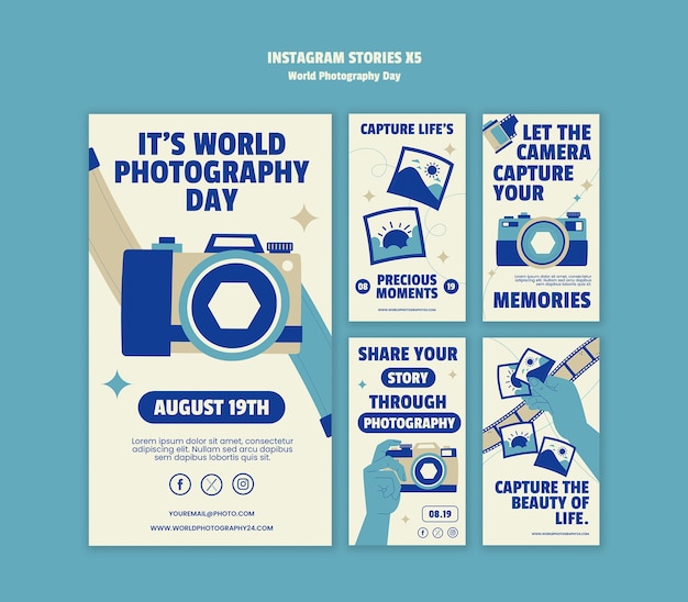 Free PSD world photography day celebration template