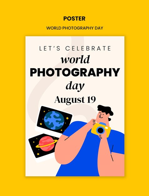 Free PSD world photography day celebration template