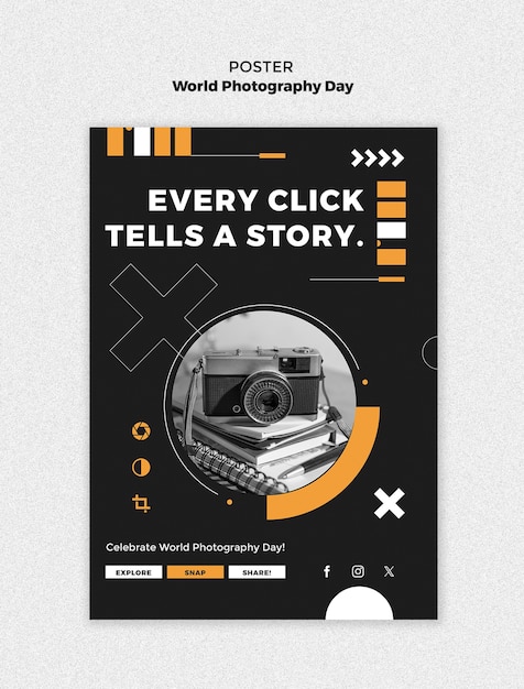 World photography day celebration template