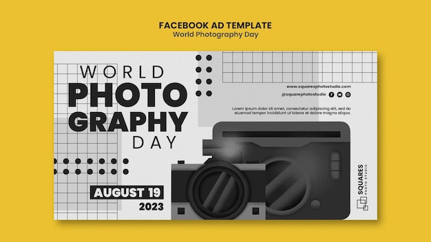 Free PSD world photography day facebook template