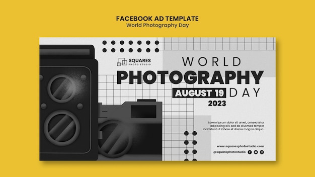 World photography day facebook template