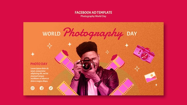 Free PSD world photography day facebook template