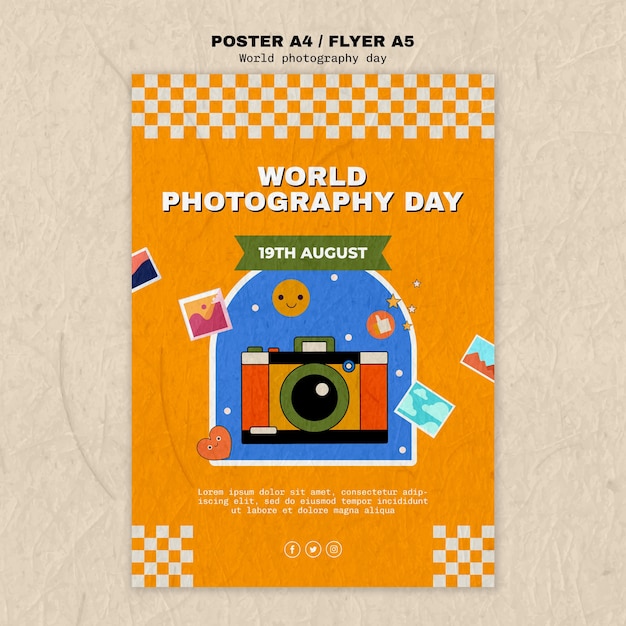 World photography day poster template