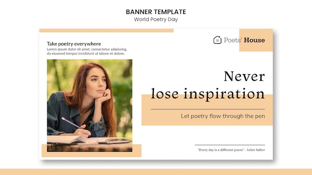 World poetry day banner