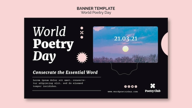 World poetry day event banner template