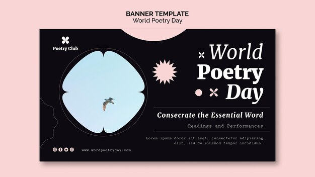 World poetry day event banner template