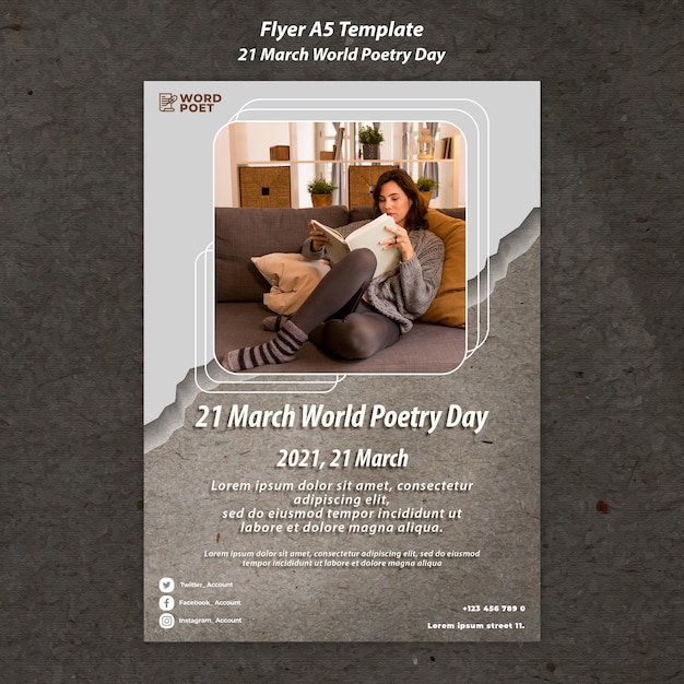 World poetry day flyer