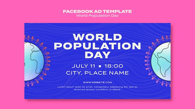 Free PSD world population day facebook template