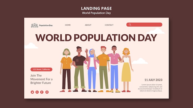 Free PSD world population day template