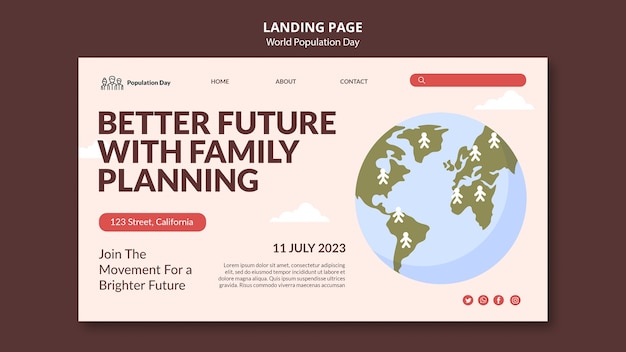 Free PSD world population day template