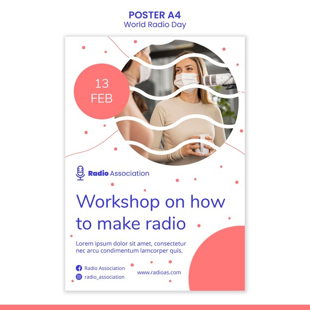 World radio day poster template