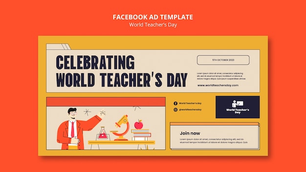 Free PSD world teacher's day facebook template