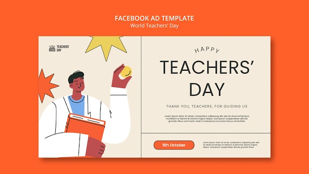 Free PSD world teacher's day template design