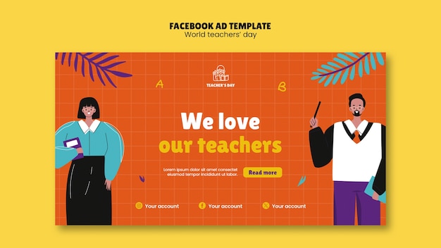 Free PSD world teachers day celebration facebook template