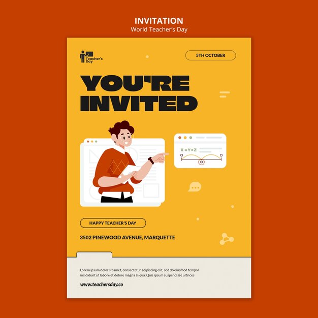 World teachers' day invitation template