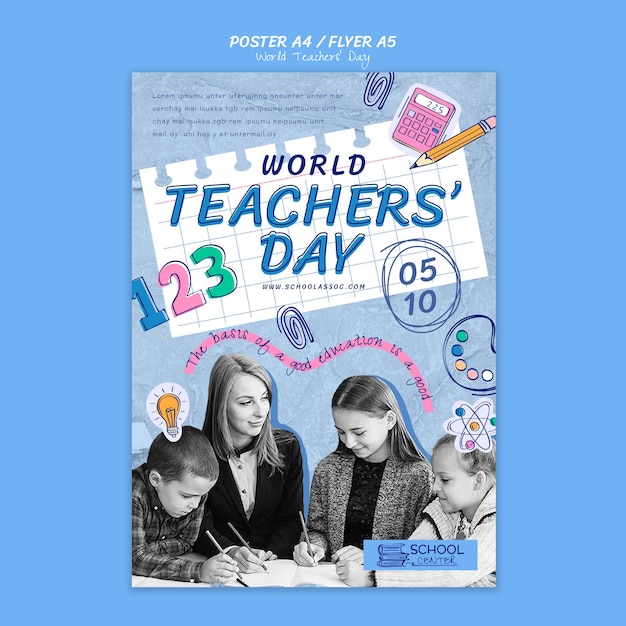 Free PSD world teachers' day template design