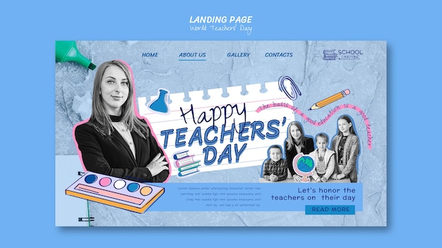 Free PSD world teachers' day template design