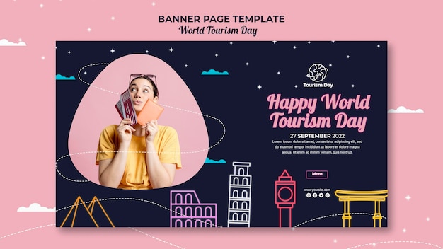 Free PSD world tourism day banner template