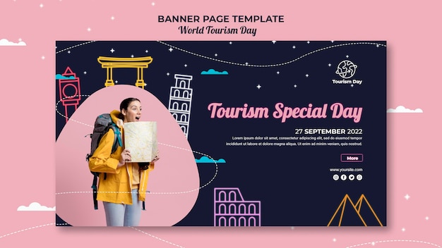 Free PSD world tourism day banner template