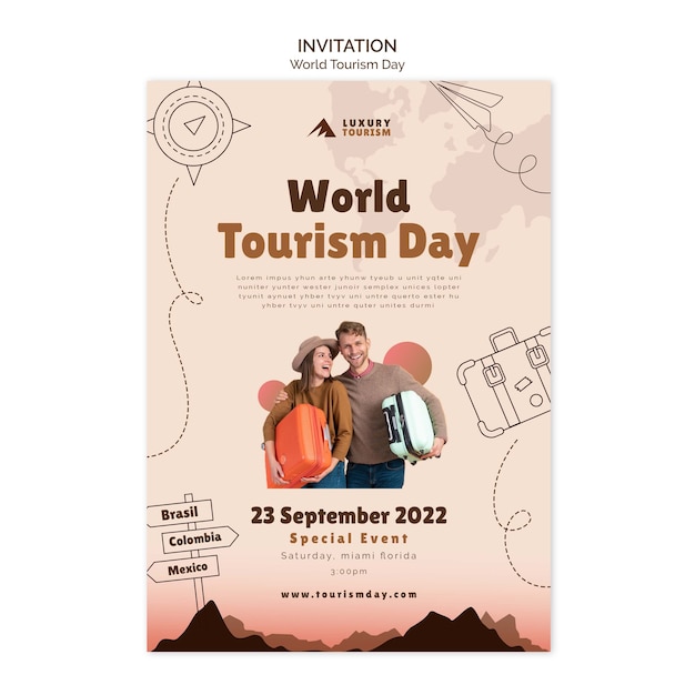 World tourism day invitation template