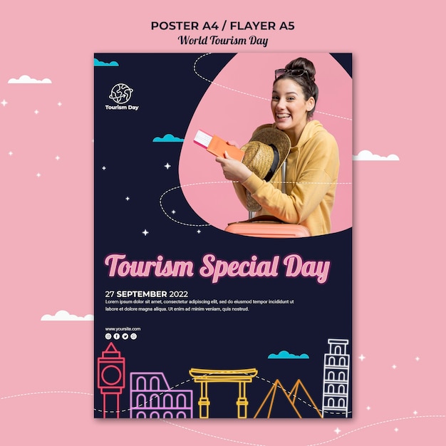 World tourism day poster template