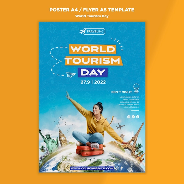 Free PSD world tourism day template design