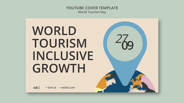 Free PSD world tourism day youtube cover template