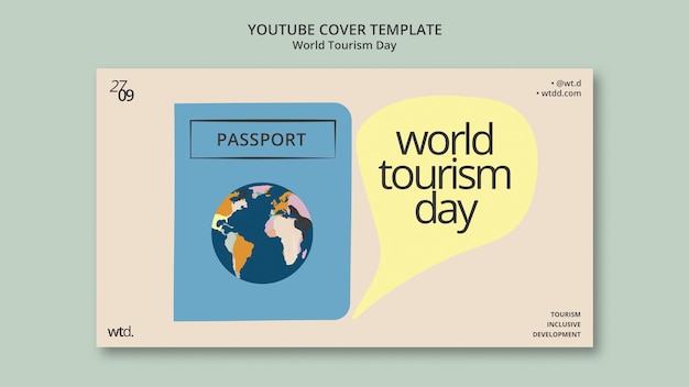 Free PSD world tourism day youtube cover template