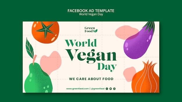 Free PSD world vegan day facebook template