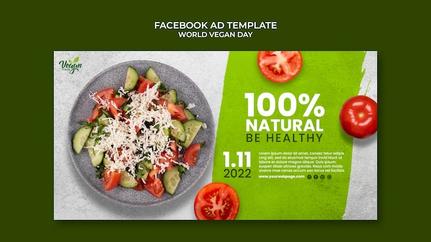 Free PSD world vegan day facebook template