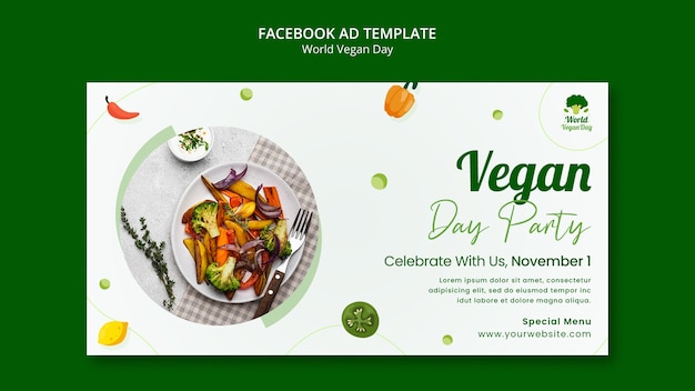 World vegan day social media promo template