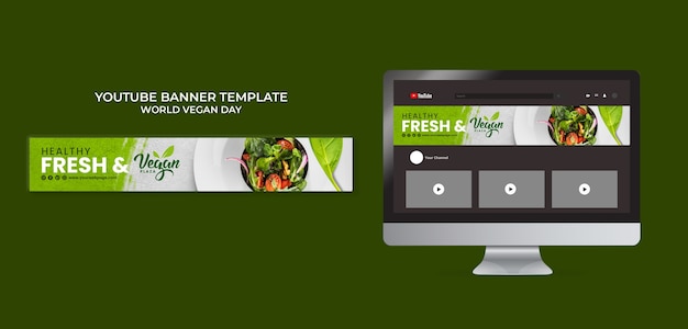 Free PSD world vegan day youtube banner