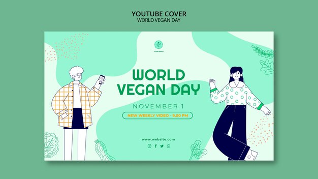 Free PSD world vegan day youtube cover template