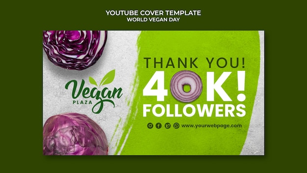 Free PSD world vegan day youtube cover