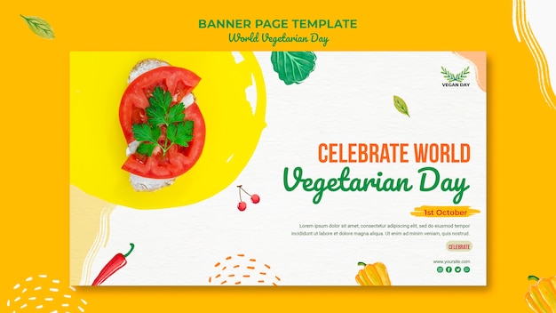 World vegetarian day banner template