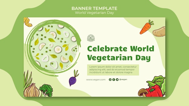 World vegetarian day banner template