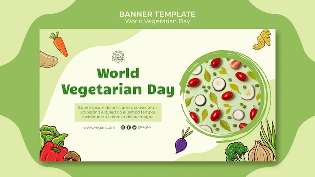 World vegetarian day banner template