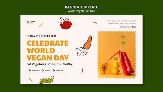 Free PSD world vegetarian day banner template