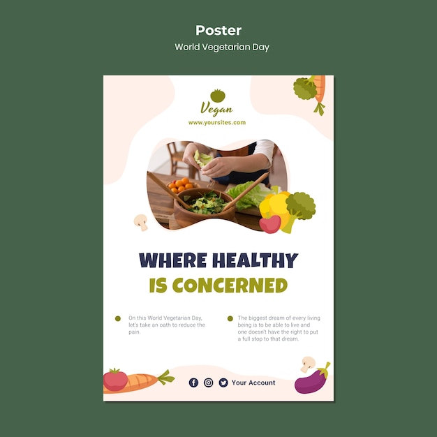 World vegetarian day healthy food poster