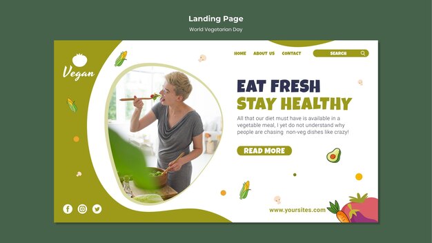 World vegetarian day landing page template