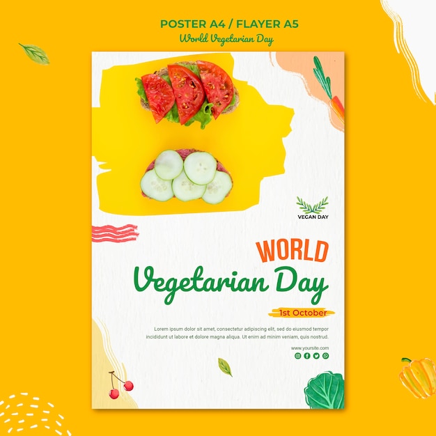 World vegetarian day poster template design