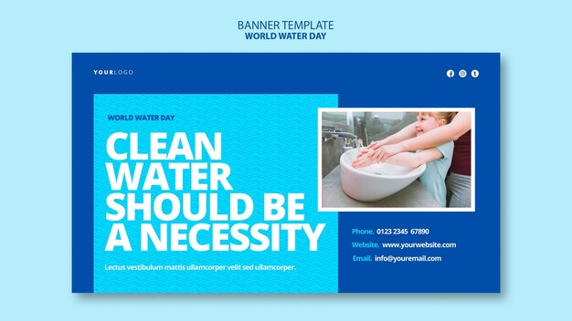 Free PSD world water day banner template