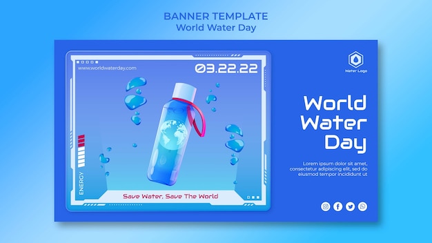 World water day banner template