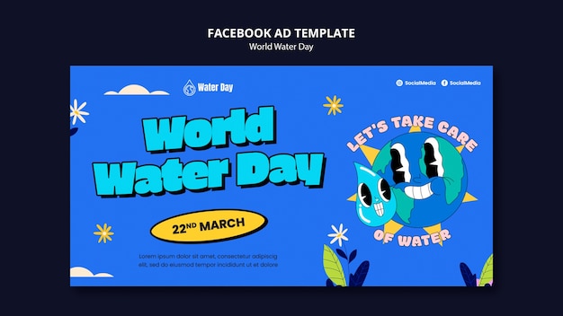 World water day celebration facebook template