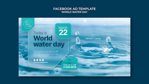 Free PSD world water day celebration facebook template