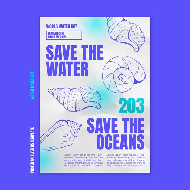 Free PSD world water day celebration poster template