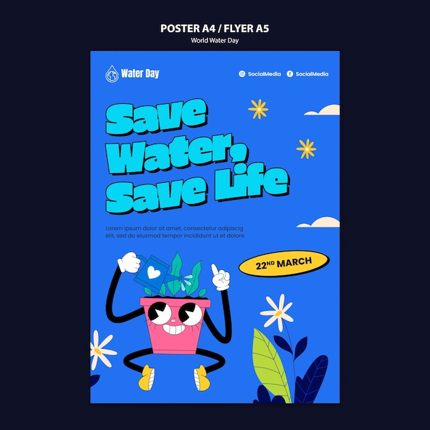 World water day celebration poster template